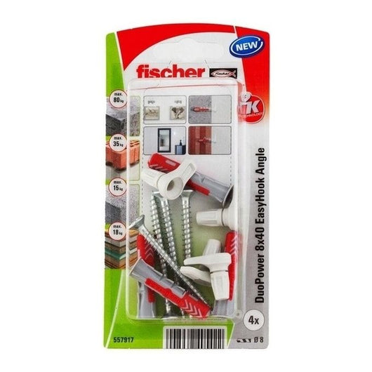 Fischer 557917 ancoraggio a vite e tassello 4 pz Kit di viti e tasselli a muro 40 mm