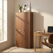 Armadio con 3 ante e un cassetto in Legno Composito cm 75x38x174 - KADEN