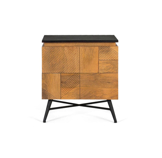 Comodino in legno di mango con finitura naturale