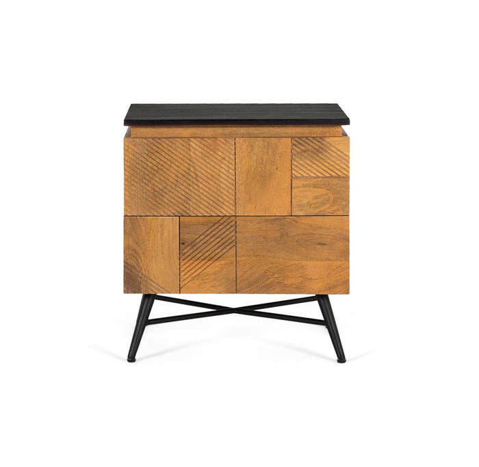 Comodino in legno di mango con finitura naturale