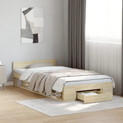 Giroletto Cassetto-Struttura Letto con contenitore Rovere Sonoma 75x190 cm Legno Multistrato
