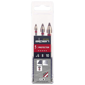 Alpen Punte per Trapano C PROTECTOR 3 Pezzi 6-8-10