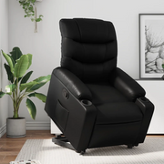 Poltrona Alzapersona Reclinabile Nera in Similpelle 3206599