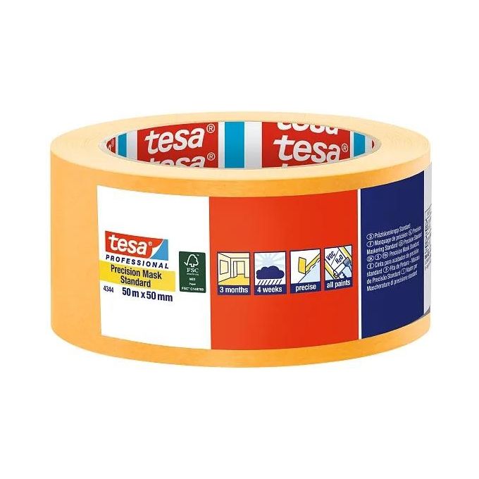TESA Professional 4344 50 m Carta gommata per uso generico Adatto per uso interno Adatto per uso esterno Carta Arancione