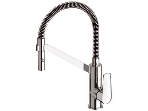 Miscelatore per lavello cucina di design con doccetta estraibile, serie vanity