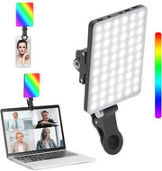 Luce LED per video 360° colore CRI 95 regolabile 2500 K-8500 K 2000 mAh ricaricabile - make-up per selfie videoconferenze