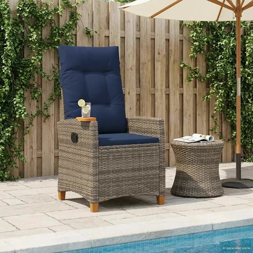 Poltrona reclinabile con tavolino 62 x 64 x 112 cm polyrattan CFW6272355