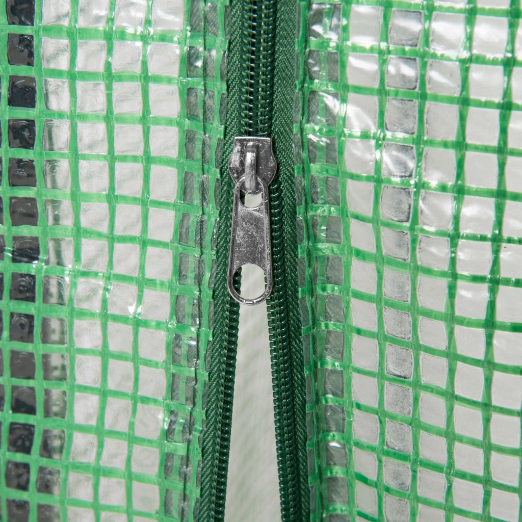Serra da giardino con porta avvolgibile 100x50x150 cm in acciaio zincato e plastica verde scuro