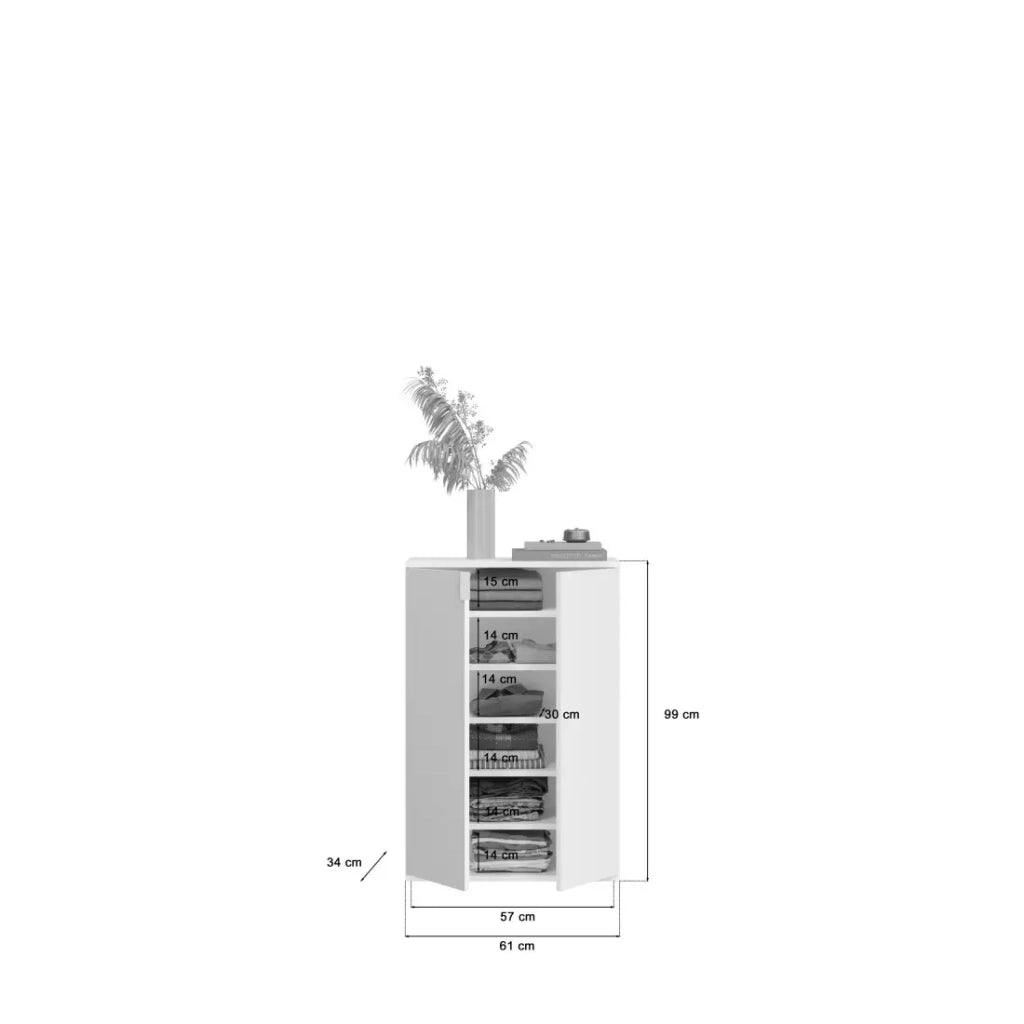 Buffet BODITE – 4 porte – Bianco lucido – Design moderno