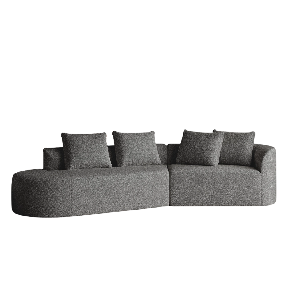 Divano in chenille moderno - Zephmum - Extra largo e profondo, 4 posti, con 4 cuscini decorativi