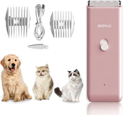 Kit per Clipper per Cani - Raschiatrice elettrica senza ronzio - Trimmer senza fili per Animali domestici - Rosa