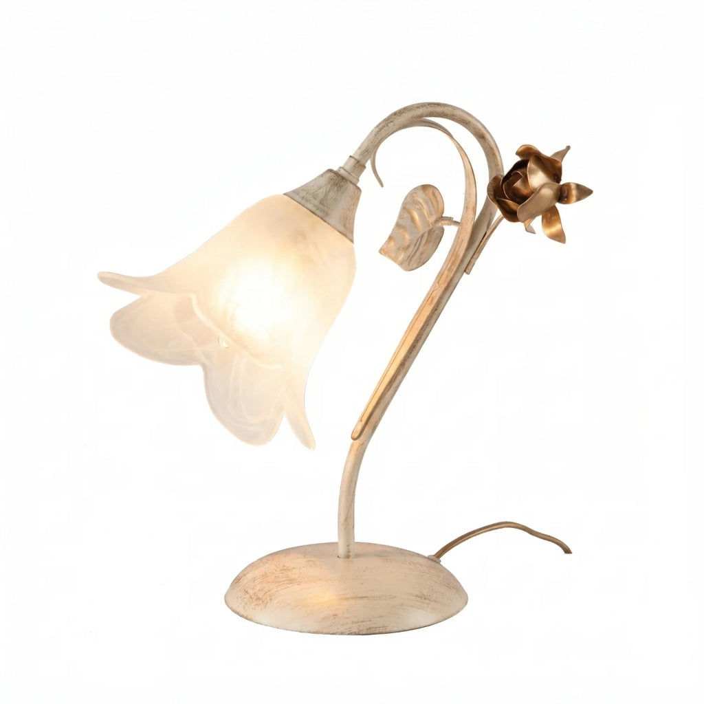 Lampada da Tavolo Cestino 1 Luce Avorio e Bianco LuceArt Classic