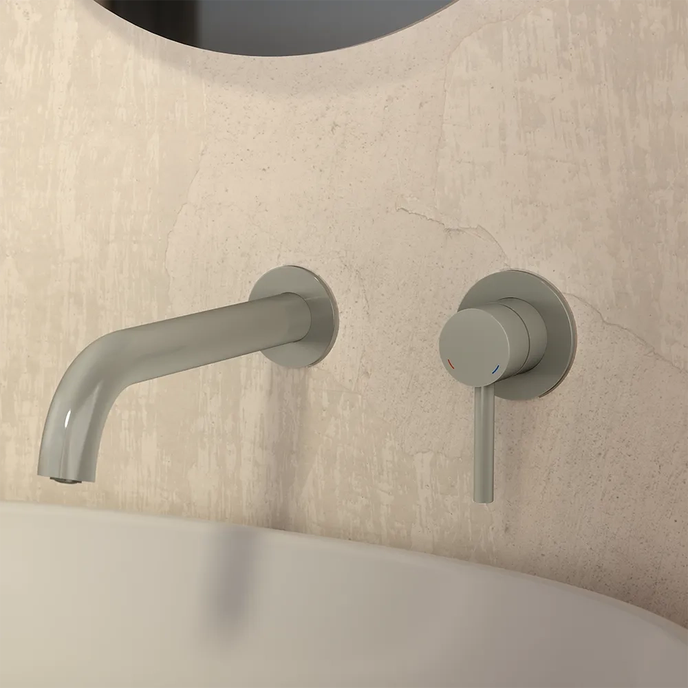 Coppia miscelatori lavabo ad incasso bidet senza scarico nickel spazzolato | Bette