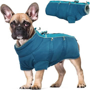 Giacca calda per cani con imbottitura polar soffice, invernale, impermeabile, impermeabile al vento, riflettente, confortevole per cani, blu, S, M, L.