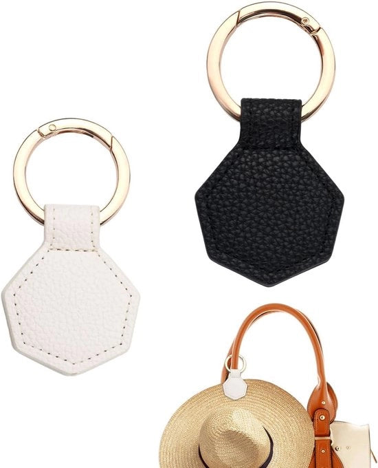 2 Clip per Cappello Magnetici per Viaggiatori - Clip per Cappello per Borsa - Nero e Bianco