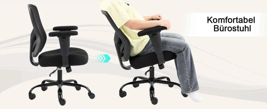 Sedia da ufficio girevole ¨C Minimal ¨C nero, struttura in metallo