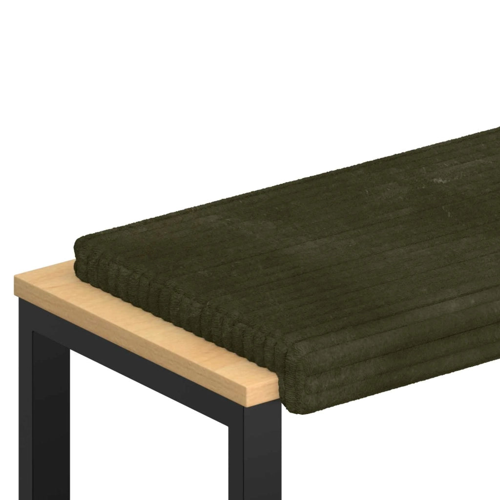 Cuscino per panchina Corduroy Morbido Verde Profondità 35 cm 42043378
