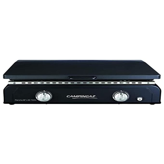 Camping Gaz Piastra Cottura Plancha BF LXD Twin, Nero Doppia Superficie di Cottura, Facile Pulizia e Resistenza alle Alte Temperature
