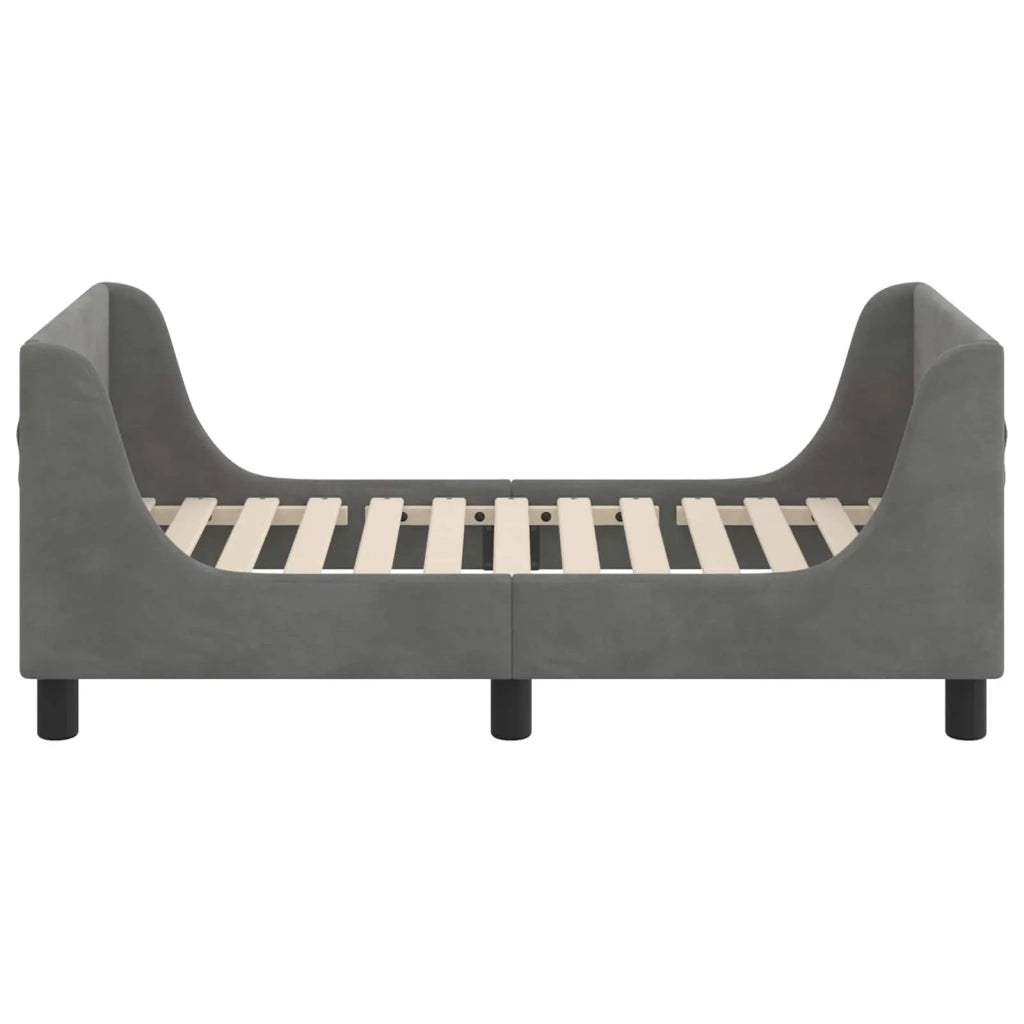 Struttura letto per bambini con testata Grigio Scuro Velluto