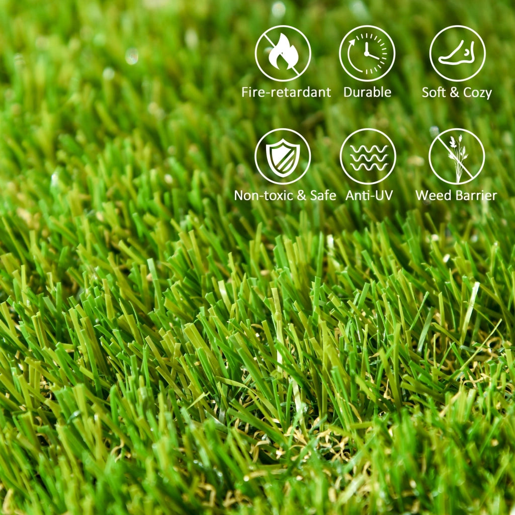 Set 10 Piastrelle Prato Artificiale per Giardino 30x30 cm Erba Sintetica Verde