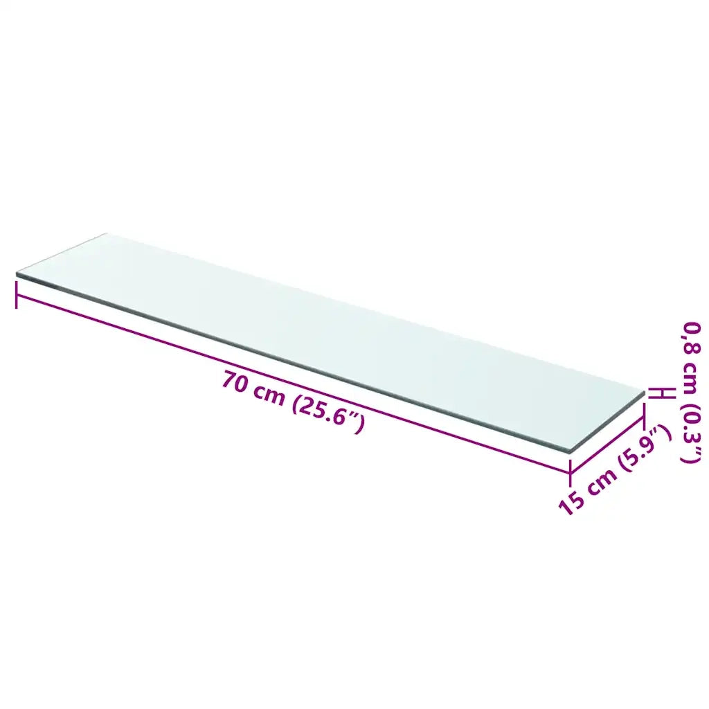 Mensola | Ripiano | Scaffale in Vetro Trasparente 70x15 cm