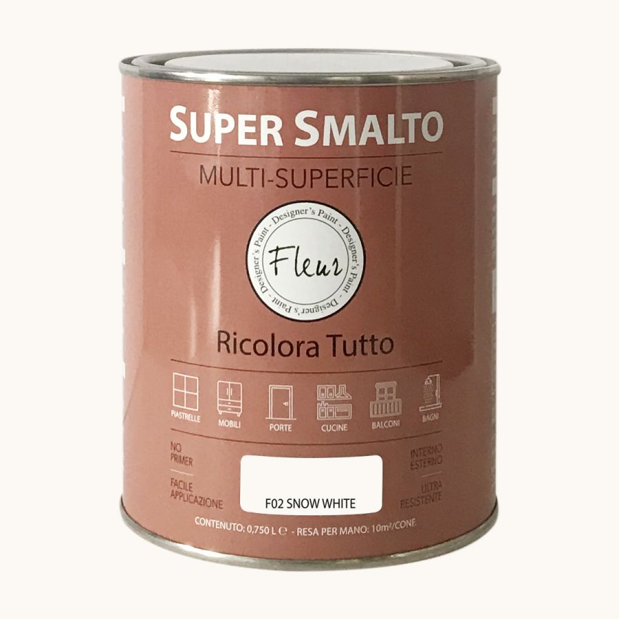 FLEUR SUPER SMALTO MULTI-SUPERFICIE 750ML F02 SNOW WHITE