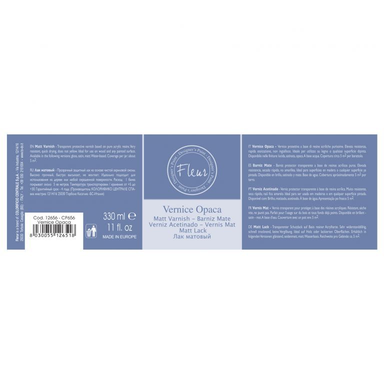 VERNICE FINALE TRASPARENTE OPACA FLEUR 330 ML