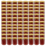 Vasi per Marmellata in Vetro Coperchio Oro 96 pz 230 ml cod mxl 60367