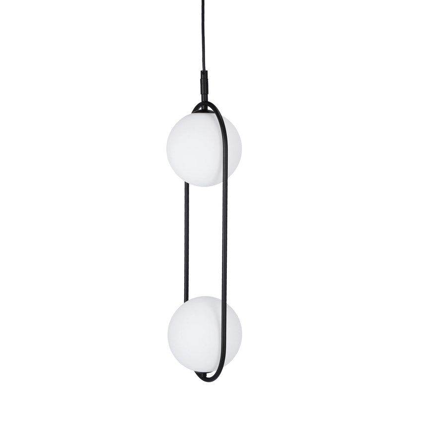 Lampada a sospensione Candellux Cordel 2xG9 nero/bianco
