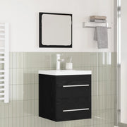 Set di mobili per il bagno 2 pcs Rovere Nero Legno multistrato 3393508