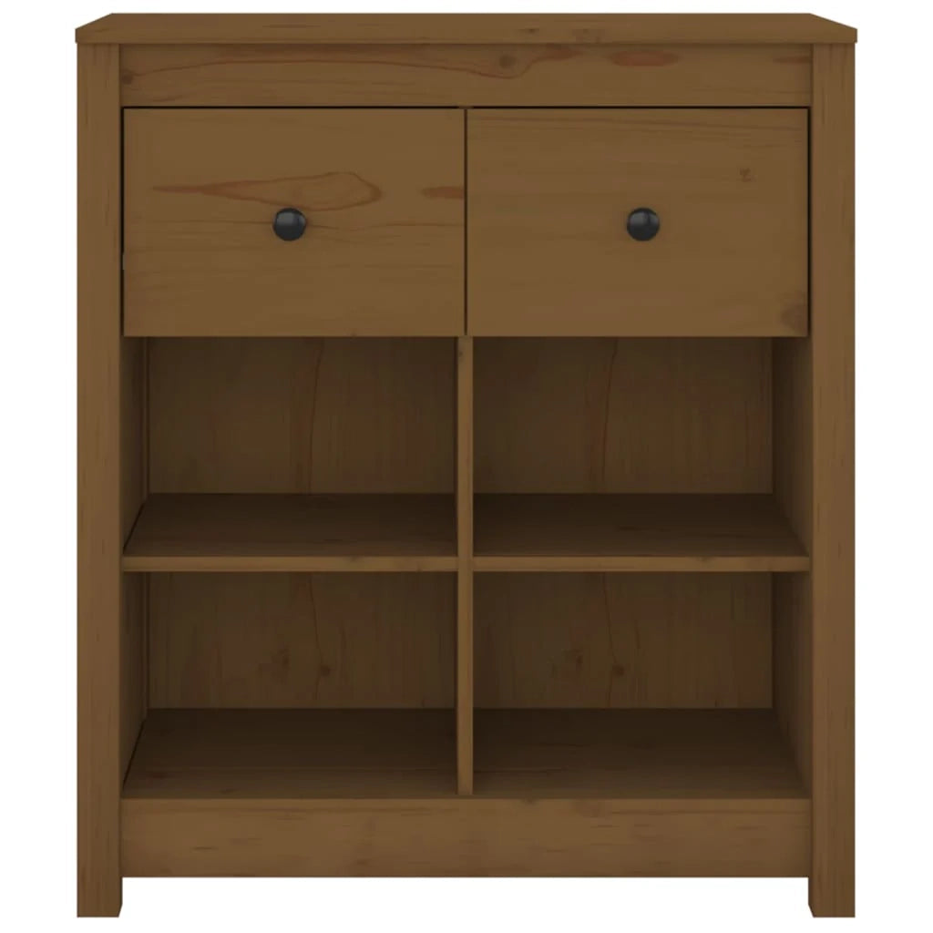 Buffet credenza cassettiera armadio mobile contenitore organizer per cucina soggiorno salotto 70 x 35 x 80 cm legno massello di pino marrone 02_0035761