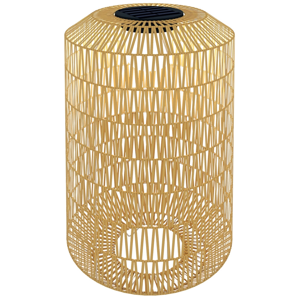 Lampadaire solare esterno in resina intrecciata ¨C zephmum ¨C giallo ?30x55cm