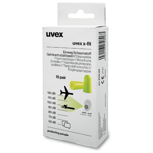 Uvex 2112133 tappo per orecchie Tappo auricolare riutilizzabile Verde 15 pz