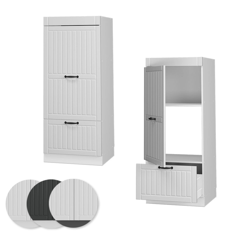Mobile cucina microonde Fame-Line Bianco rustico/Bianco 60 cm Vicco