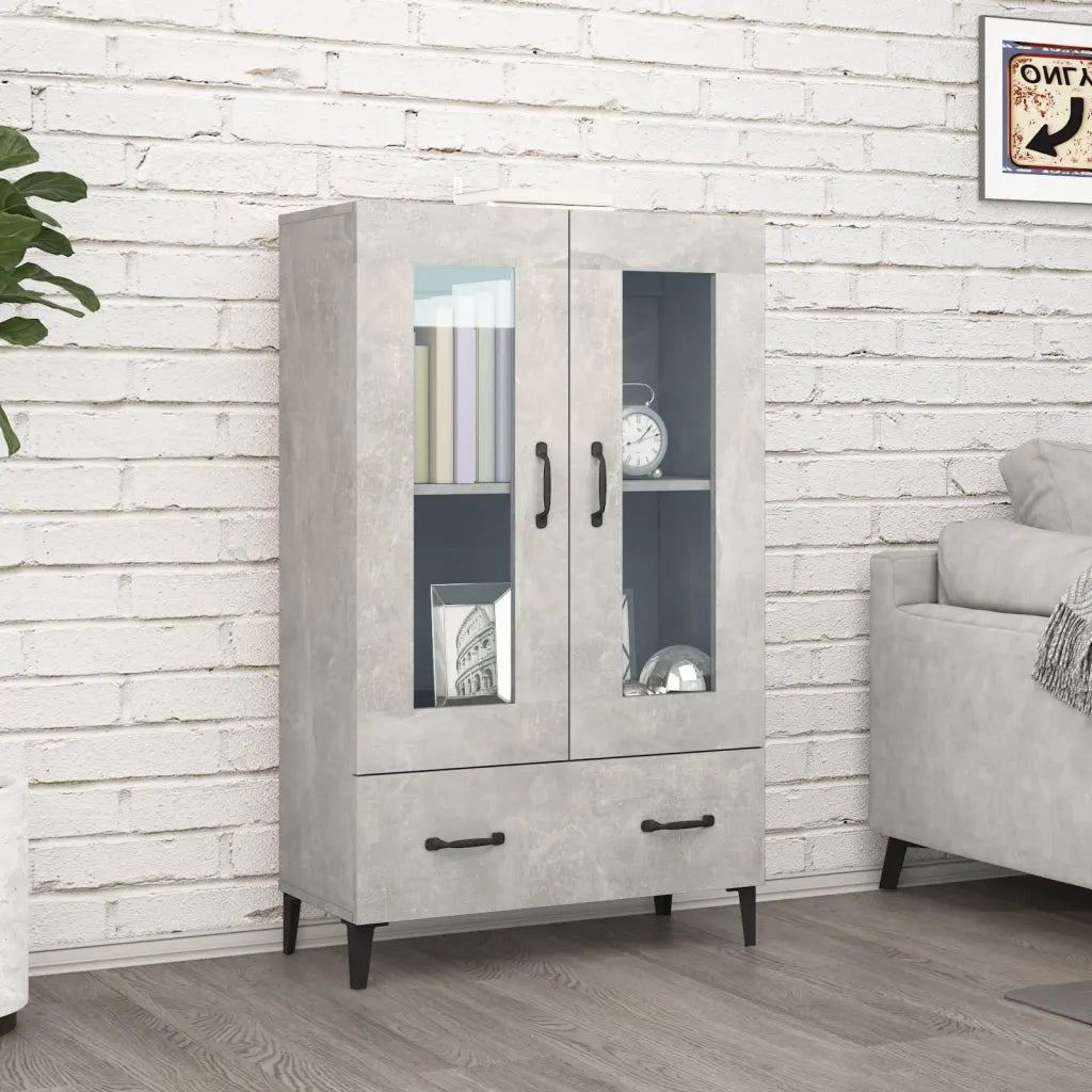 Credenza-Buffet-Armadio da cucina Grigio Cemento 70x31x115 cm in Legno Multistrato 876530