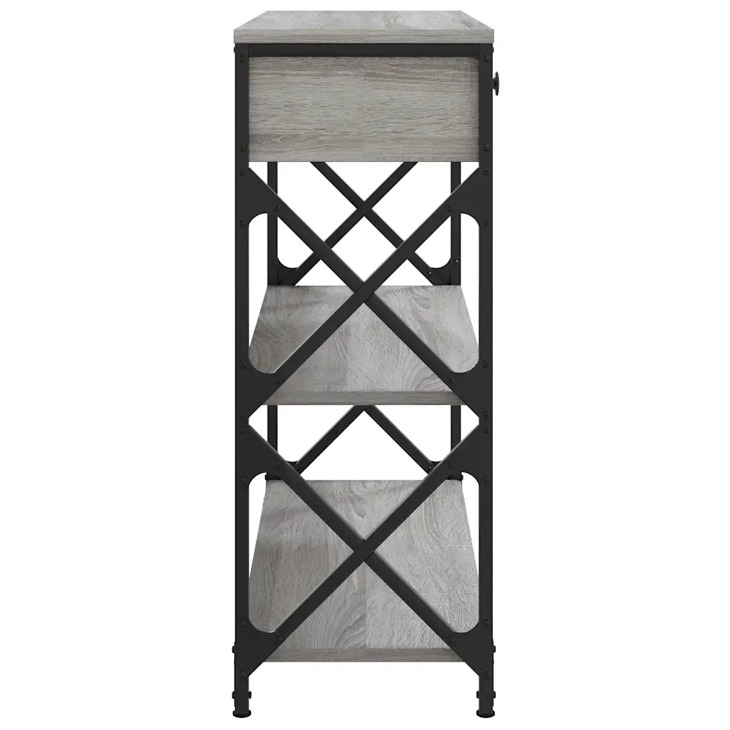 Tavolino Consolle Grigio Sonoma 75x28x75 cm Legno Multistrato 834198