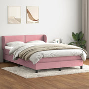 Giroletto a Molle con Materasso Rosa 160x220 cm in Velluto