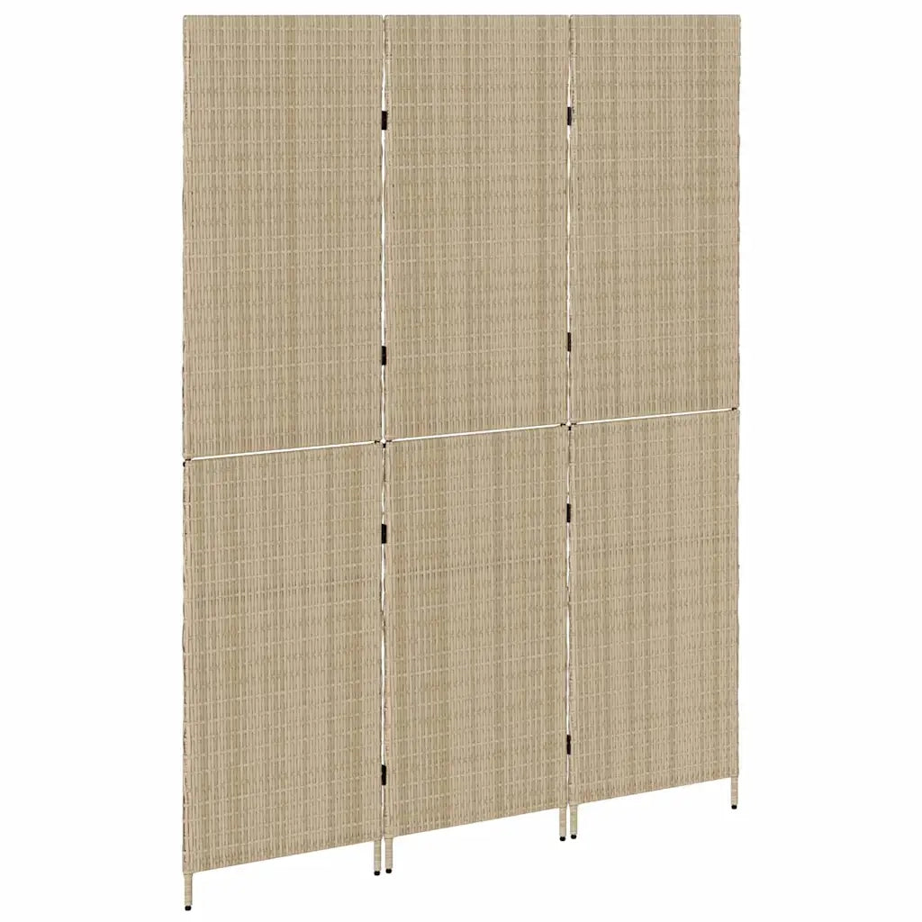 Divider per stanze | Paravento | Divisorio Ambienti Beige 147 x 180 cm polyrattan