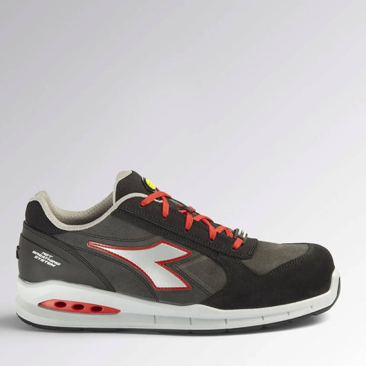 Run Net Airbox Low S3 SRC Scarpe Antinfortunistica Uomo/Donna in Pelle | Diadora Utility Grigio/Rosso/47