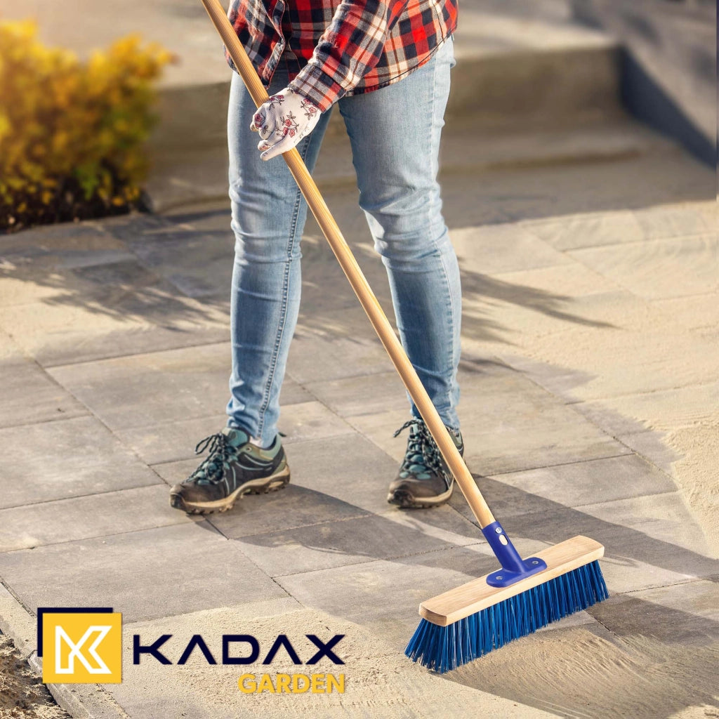 Scopa da strada KADAX da 40 cm con manico, spazzatrice in legno