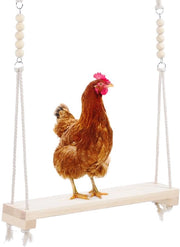 Stand per galline - 39,5 cm - Materiali naturali - Per galline e pappagalli - Sicuro e comodo - Adatto per bambini