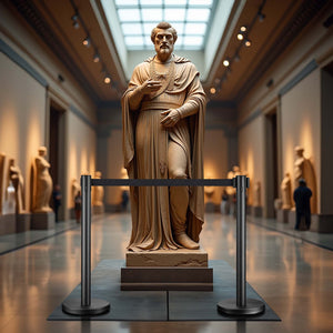 Colonnine tendinastro 320 x 70 x 900 mm, Set 2 paletti delimitatori in acciaio con nastro nero