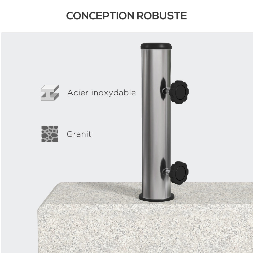 Socle per Parasole in Marmo con Ruote ¨C Zephmum ¨C Grigio 25 kg 45x22.5x40 cm