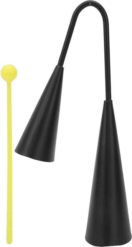 Agogo in Due Tonalità Manuale Strumento Percussivo Tradizionale Latino Fisarmonica in Plastica Asta Percussiva in Metallo.