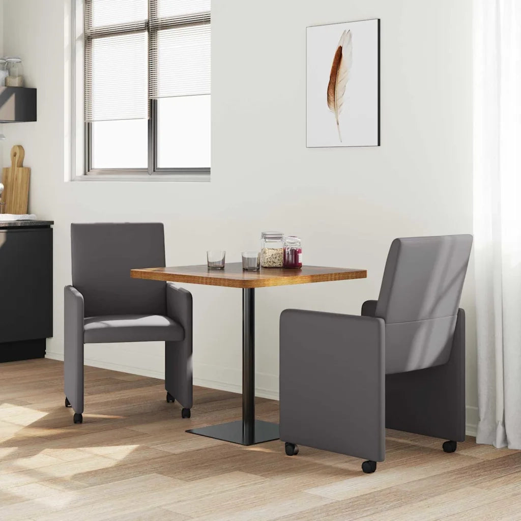Sedie da Pranzo con Ruote 2 pcs Grigio 57 x 66 x 94 cm 42017819