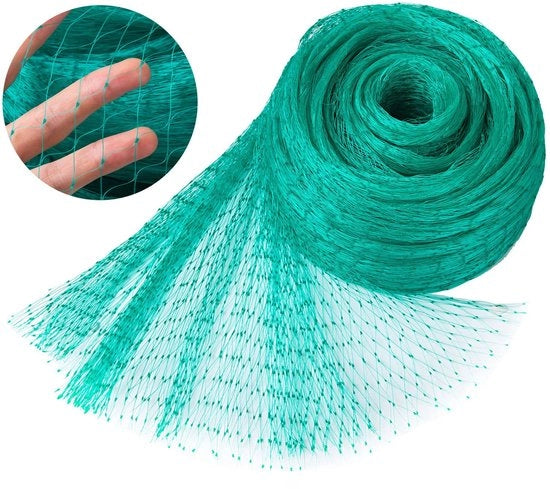 Rete per uccellagione, rete di protezione per uccelli, rete per piante, rete per giardino, rete per frutteti, rete fogliare per frutteti, 4 x 10 m, verde