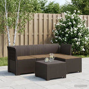 Divano da giardino 4 posti con cuscini aspetto rattan PP 3443932