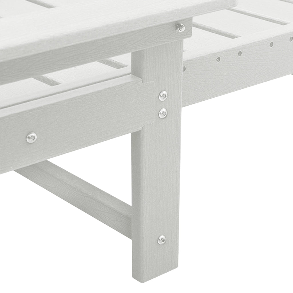 Set di lettini da giardino 3 pezzi bianco HDPE