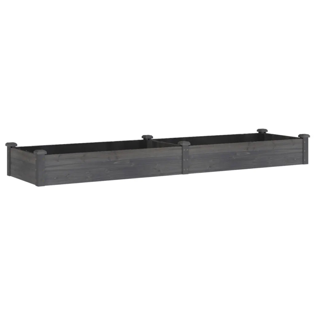 Fioriera Giardino con Fodera-Vaso da Esterno-Contenitore per Piante Grigia 240x60x25 cm Massello Abete