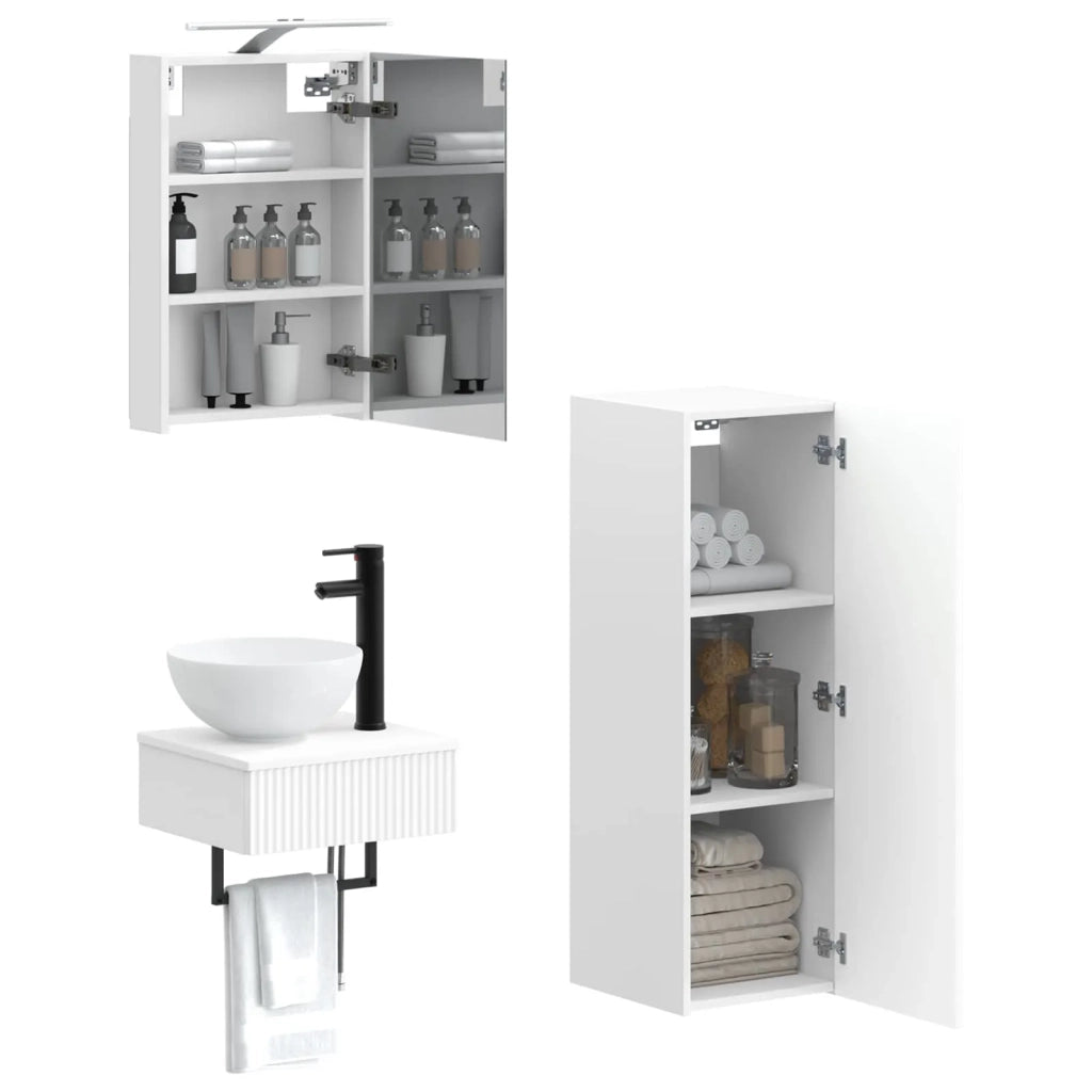 Set di Armadi da Bagno 4 pcs Bianco 40 x 10,5 x 60,5 cm 3407359